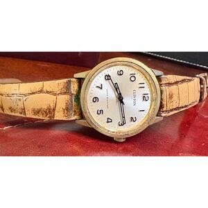VTG Unisex 33mm Gold Tone Clinton 17 Jewel Watch, Heavy Case, Screw Case,Repair